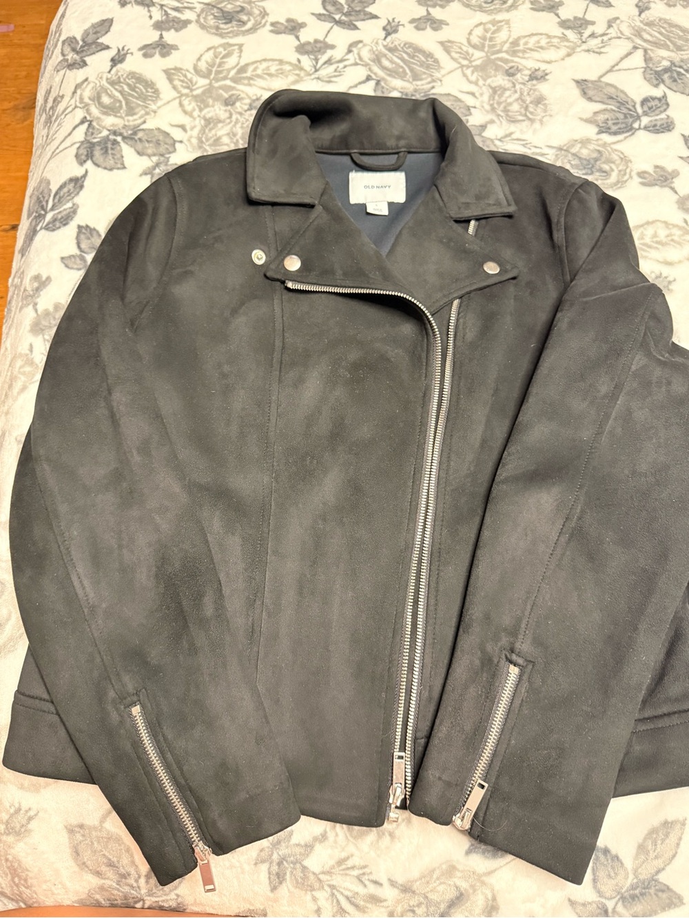 Old Navy Black Suede-Look Moto Jacket